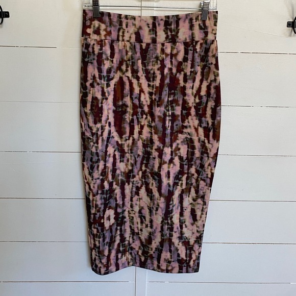 Bryn Walker Tie Dye Sloan Skirt Long Tube Pencil Skirt‎ Corteccia Print - S EUC - Picture 3 of 15